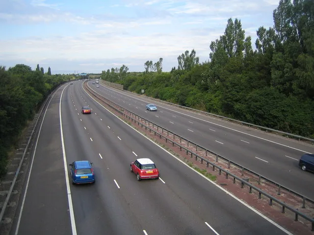 The M25 near Colney Street, which was closed in both directions between junctions 21a and 22 during the fire. The picture does not show the fire